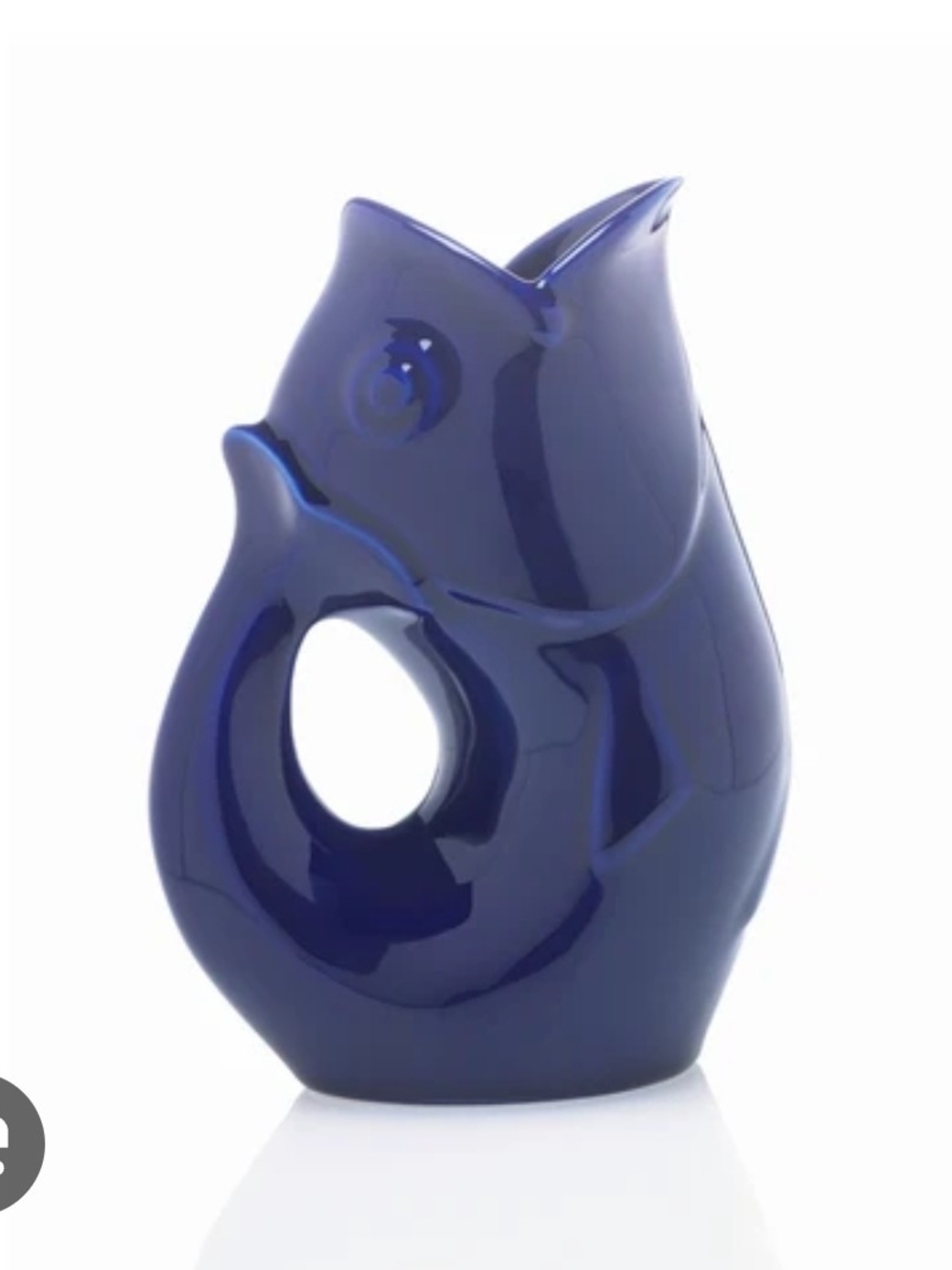 The Original GurglePot Ceramic Fish Pitcher – Cobalt Blue (Like New) 9.5"